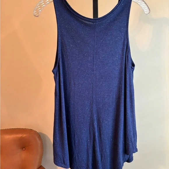 3 Old Navy, Navy/Cream/Grey Relaxed Swing Womens Tank Tops With Sparkle Fabric - Picture 2 of 9